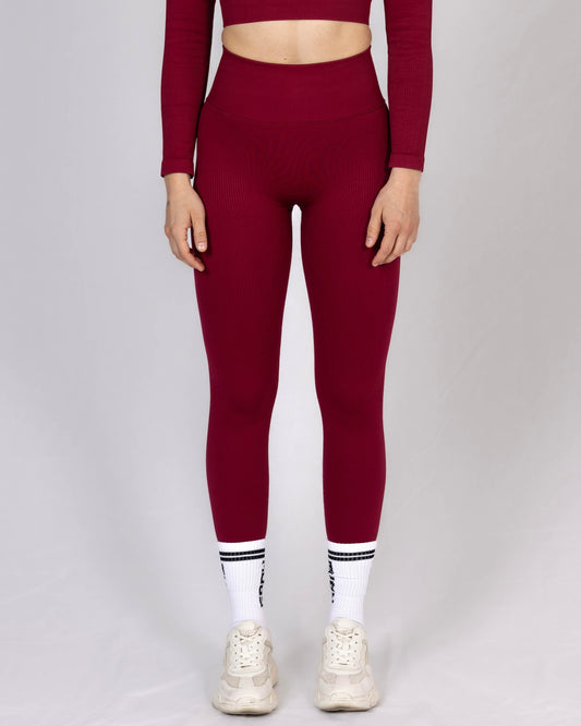 Leggings 'CROPPED' - Wine Red